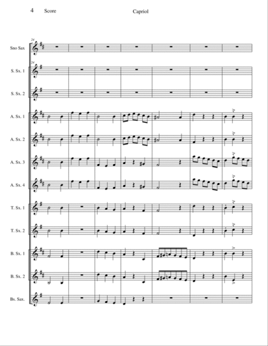 Capriol Suite Capriol Suite Woodwind Ensemble scores gallery preview page 4