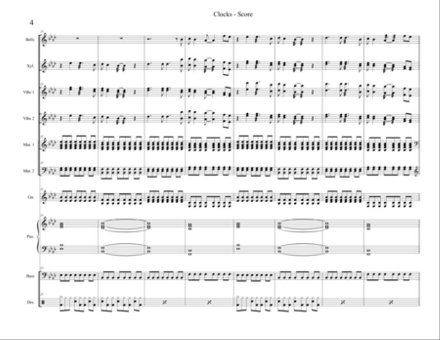 Clocks Clocks Percussion Ensemble scores gallery preview page 4