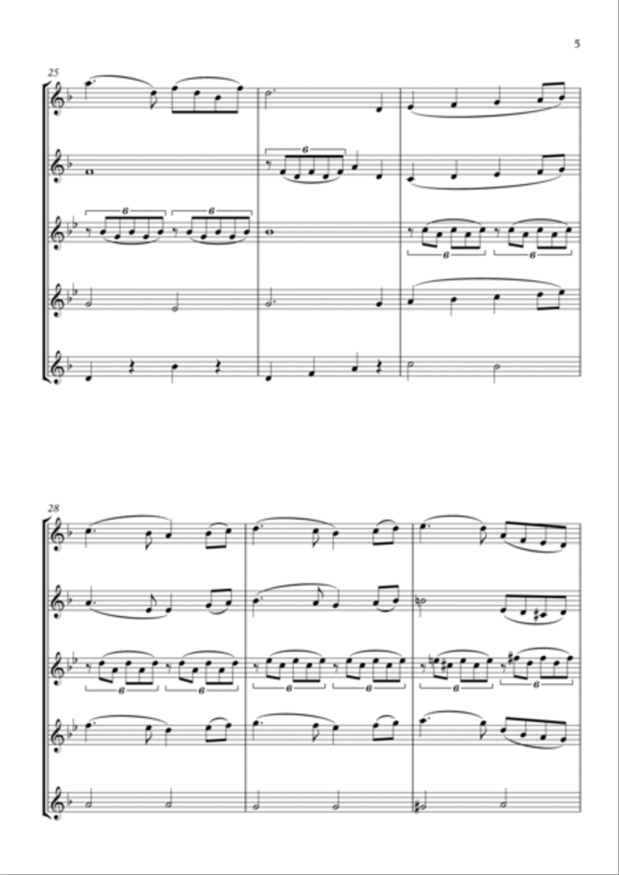 Swan Lake Saxophone Quintet scores gallery preview page 5