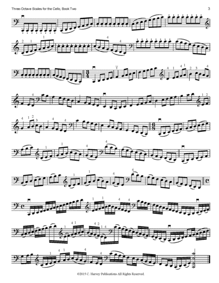 Three-Octave Scales for the Cello, Book Two, Variations
