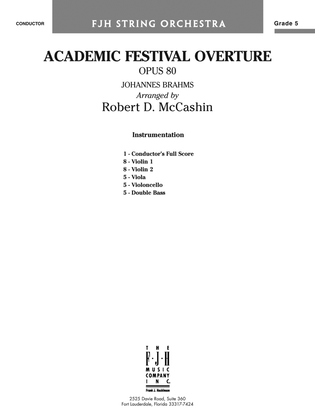 Book cover for Academic Festival Overture, Opus 80: Score