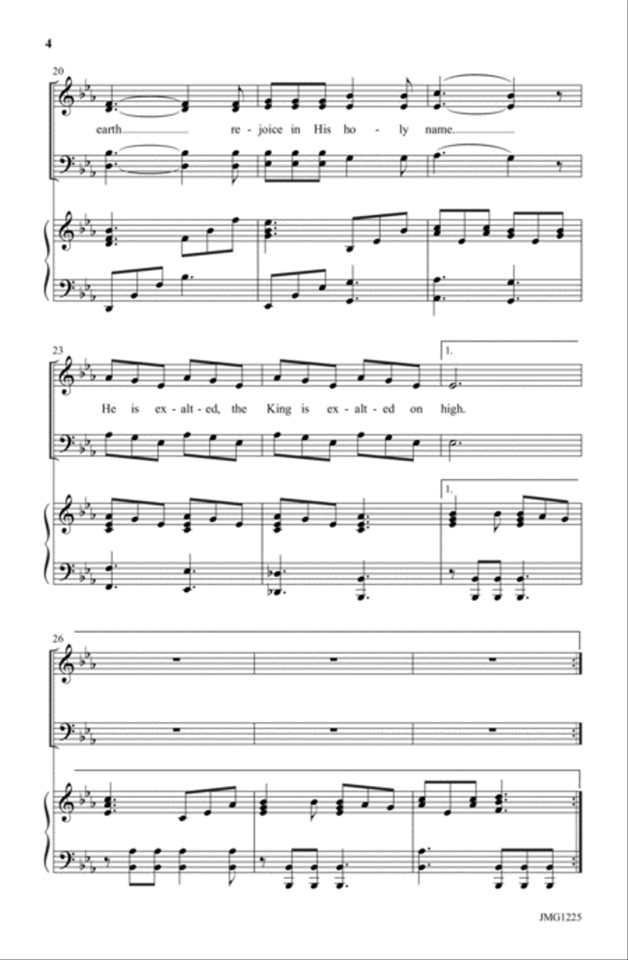 The King Is Exalted! 4-Part scores gallery preview page 4