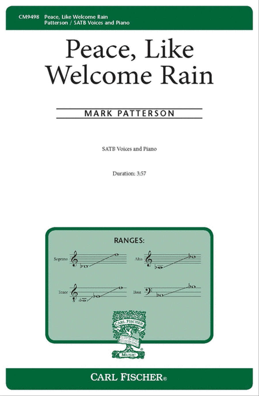 Peace, Like Welcome Rain Peace, Like Welcome Rain 4-Part scores gallery preview page 1