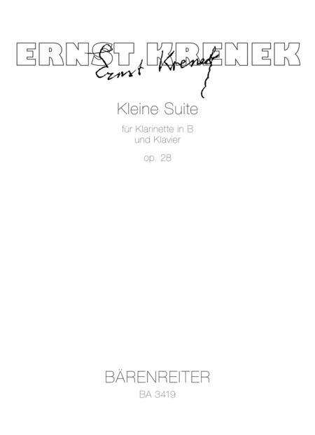 Kleine Suite fur Klarinette und Klavier (1924)