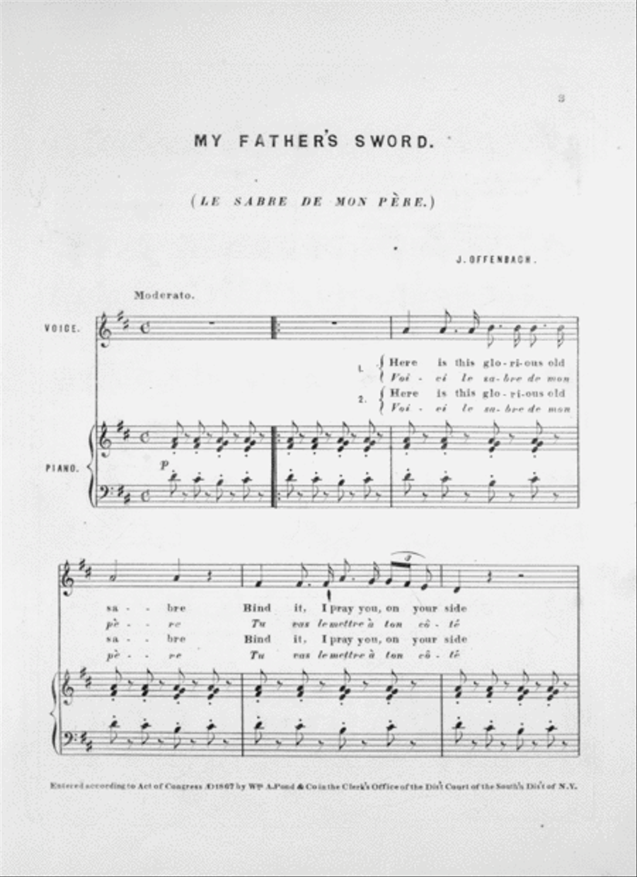 My Father's Sword (Sabre de mon pere) Voice scores gallery preview page 2