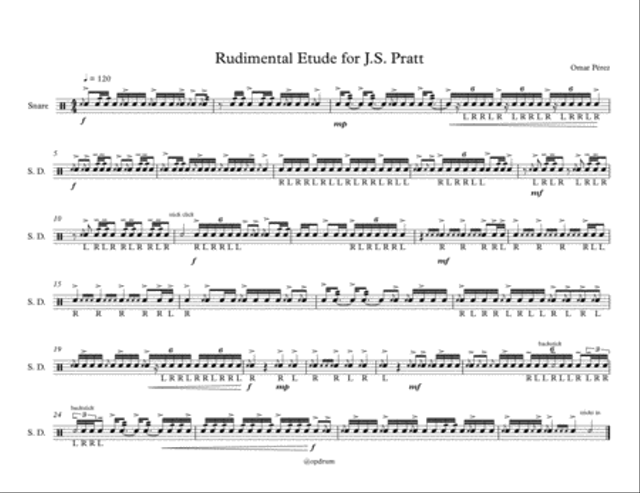 Etude for Pratt Percussion scores gallery preview page 1