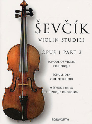 Book cover for Sevcik Violin Studies – Opus 1, Part 3