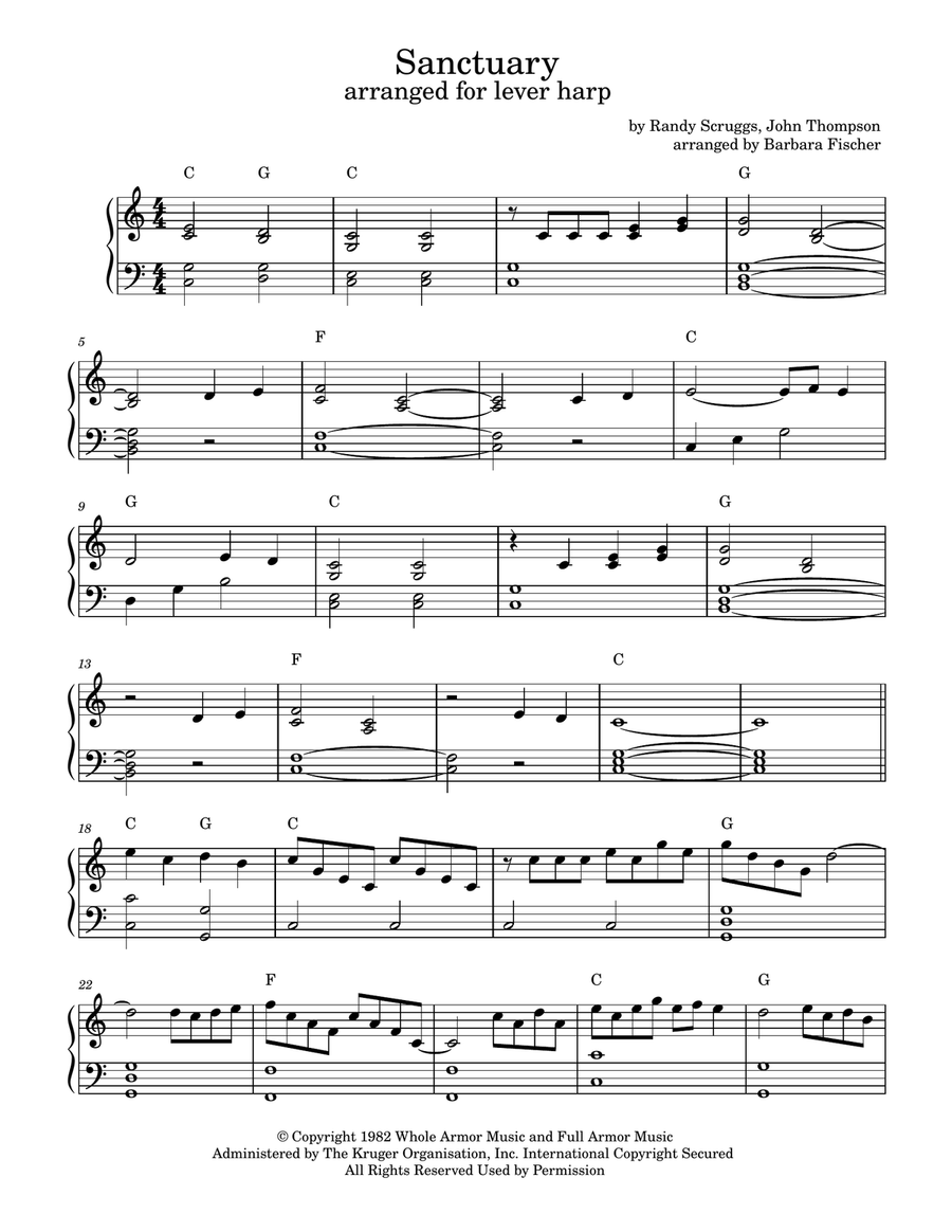 Sanctuary Celtic Harp scores gallery preview page 1