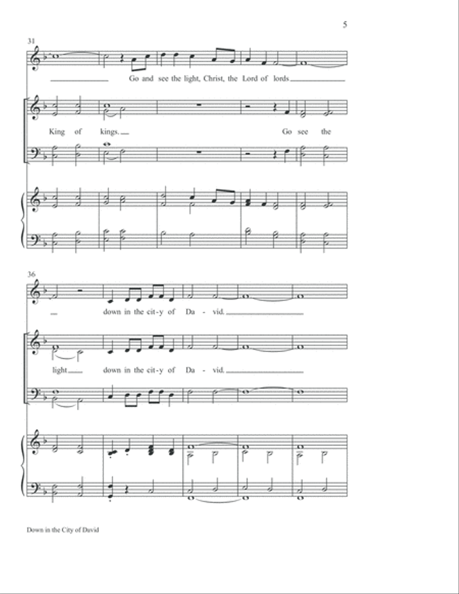 Down in the City of David 4-Part scores gallery preview page 6