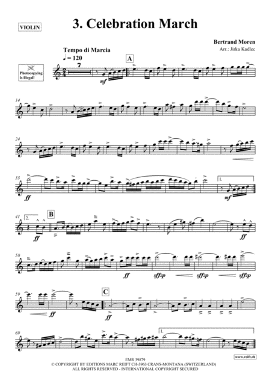 10 Greatest Famous Marches Violin Solo scores gallery preview page 5