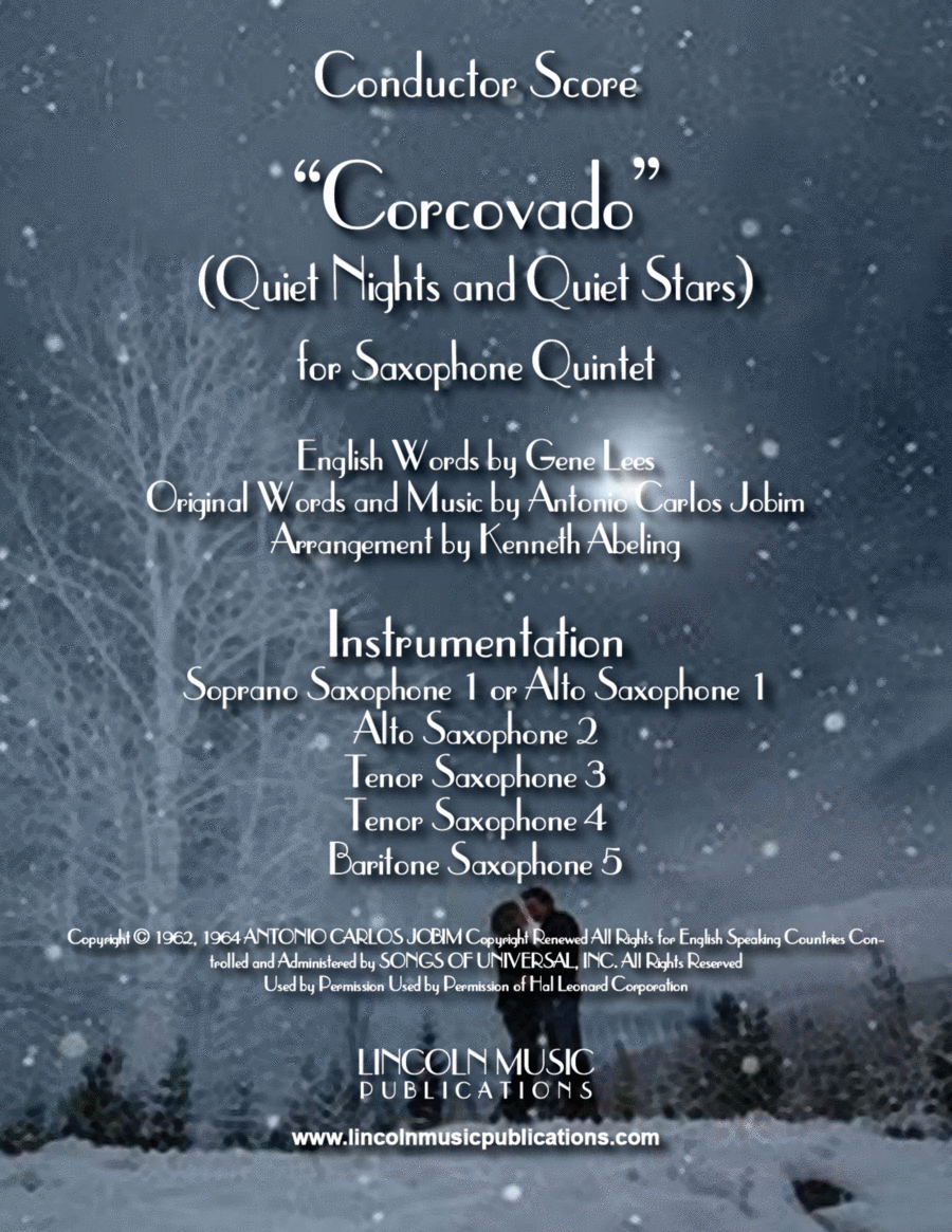 Quiet Nights Of Quiet Stars (Corcovado) Saxophone Quintet scores gallery preview page 1