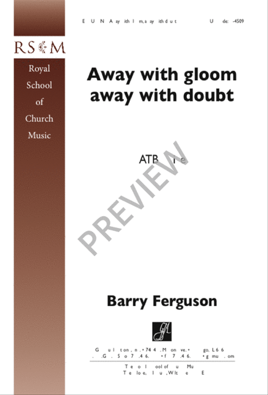 Away with Gloom, Away with Doubt 4-Part scores gallery preview page 1