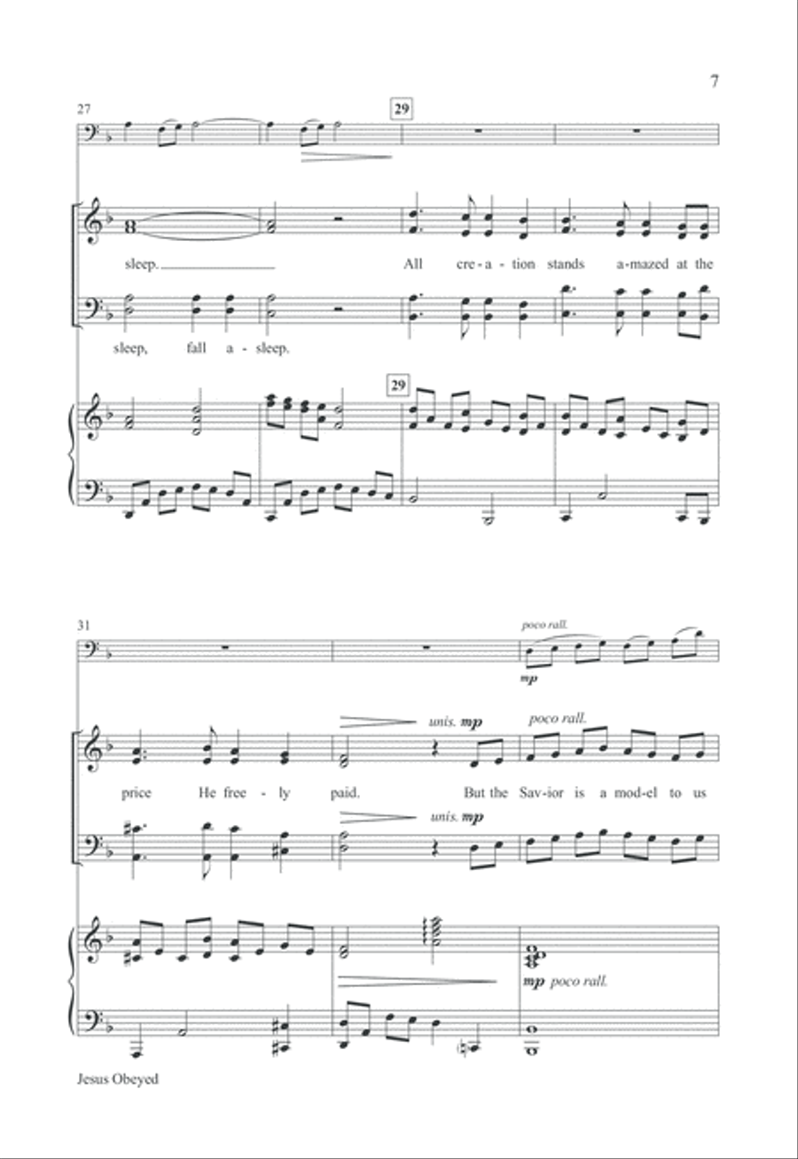 Jesus Obeyed Jesus Obeyed 4-Part scores gallery preview page 6