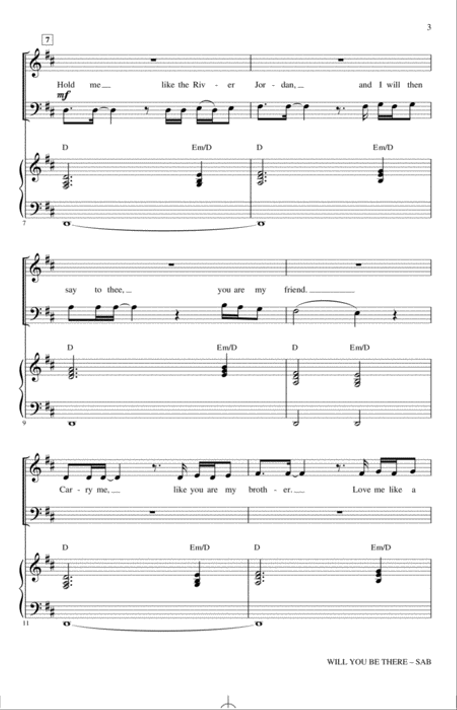 Will You Be There (arr. Alan Billingsley) 3-Part scores gallery preview page 2
