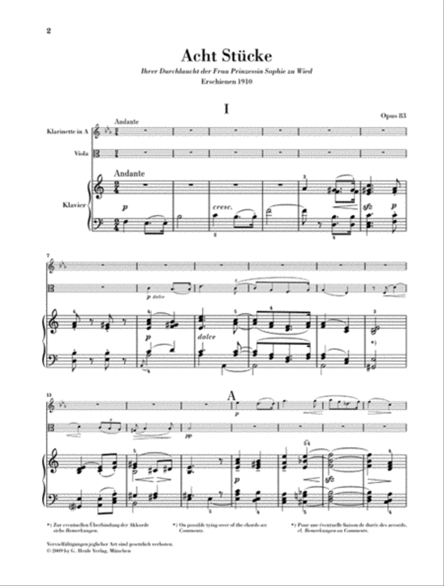 8 Pieces, Op. 83 Clarinet scores gallery preview page 2