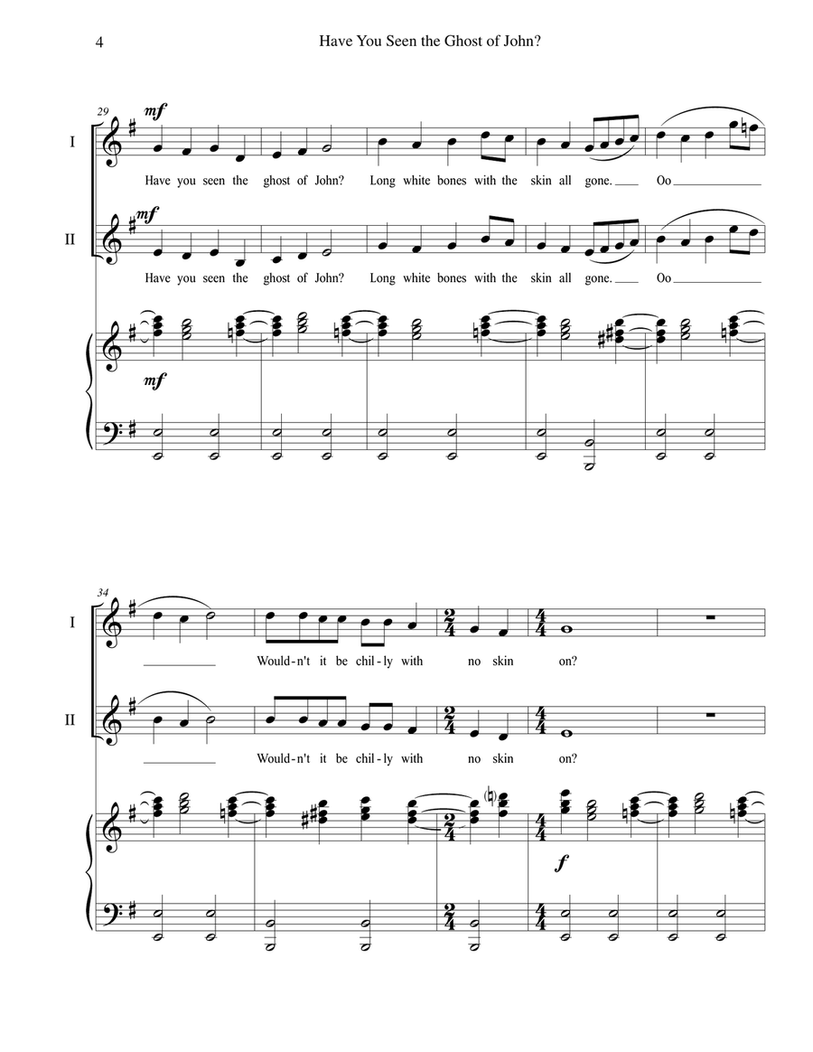 Have You Seen the Ghost of John? - for 2-part choir SA scores gallery preview page 4