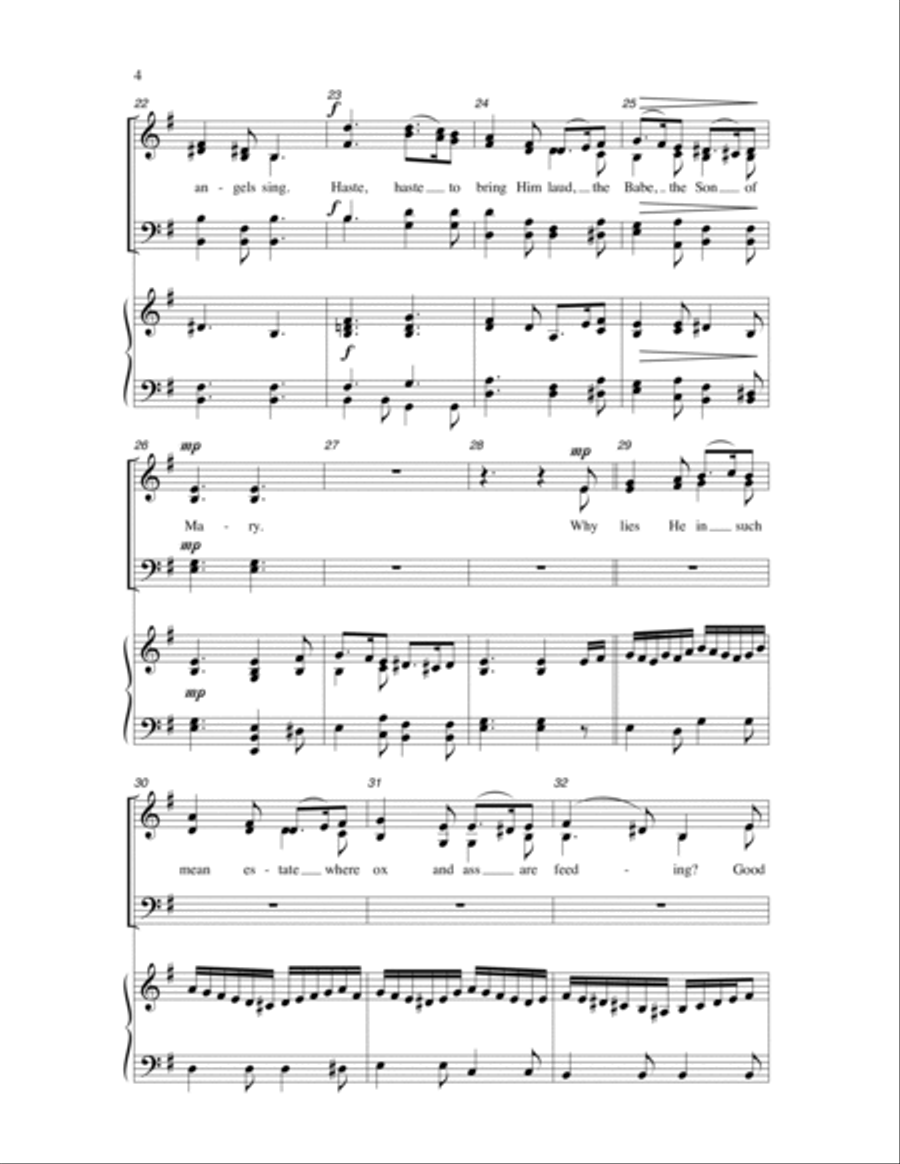 What Child Is This (arr. William D. Hall) 4-Part scores gallery preview page 3