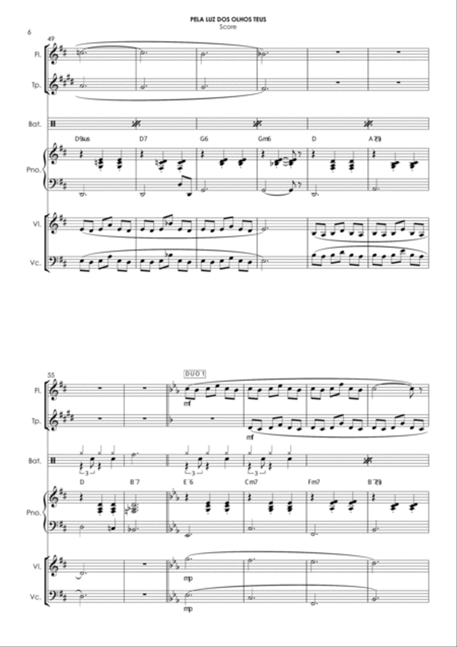 Pela Luz Dos Olhos Teus Small Ensemble scores gallery preview page 6