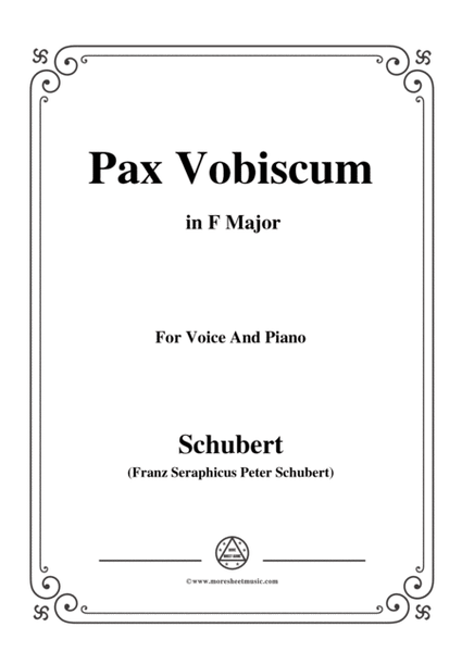 Schubert-Pax Vobiscum,in F Major,for Voice and Piano image number null
