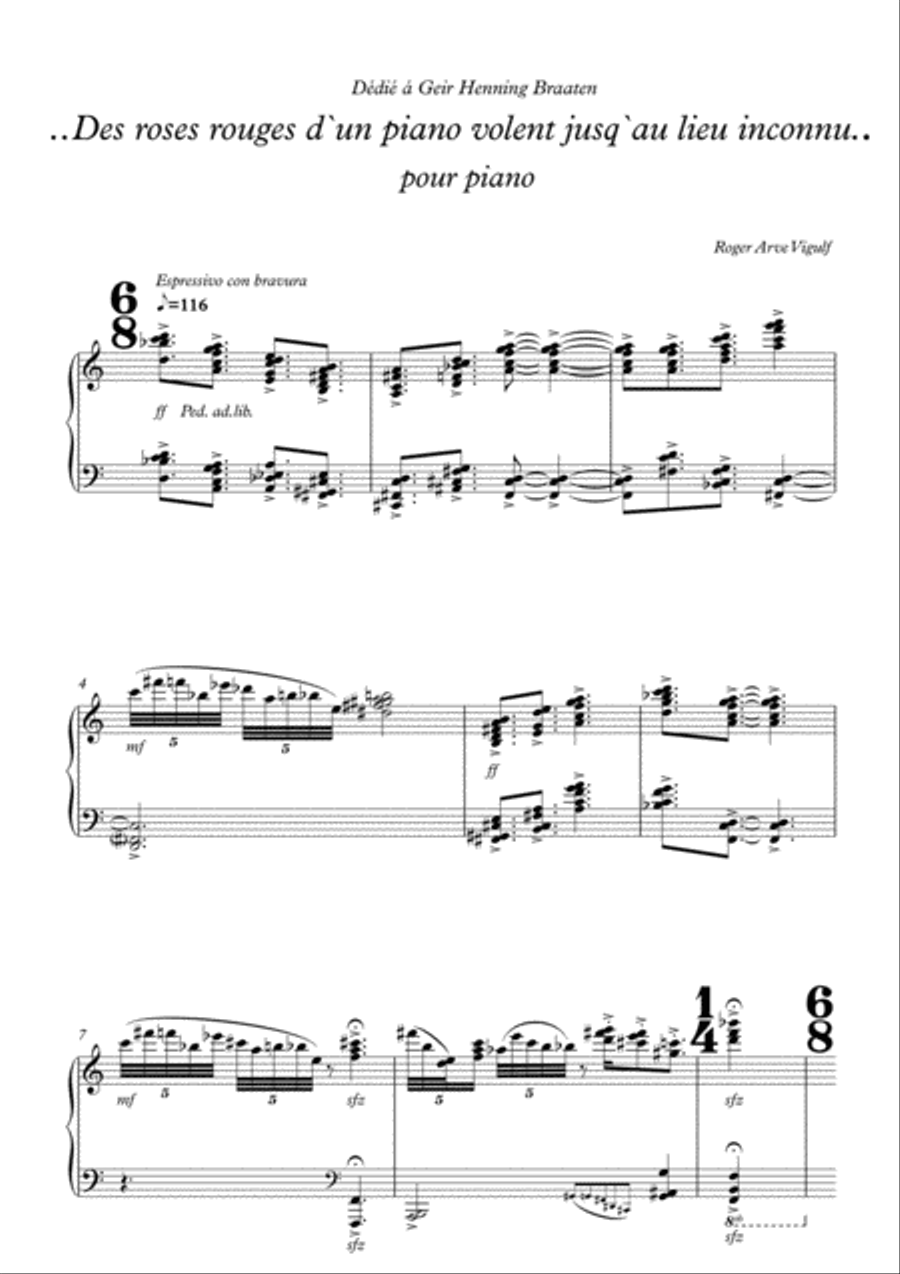 Des Roses rouges...piano solo Piano Solo scores gallery preview page 2