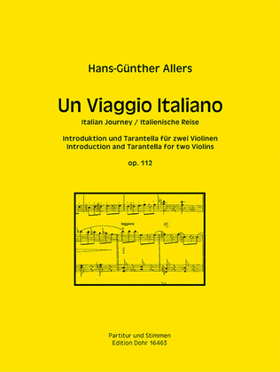 Book cover for Un Viaggio Italiano für zwei Violinen op. 112 -Introduktion und Tarantella-