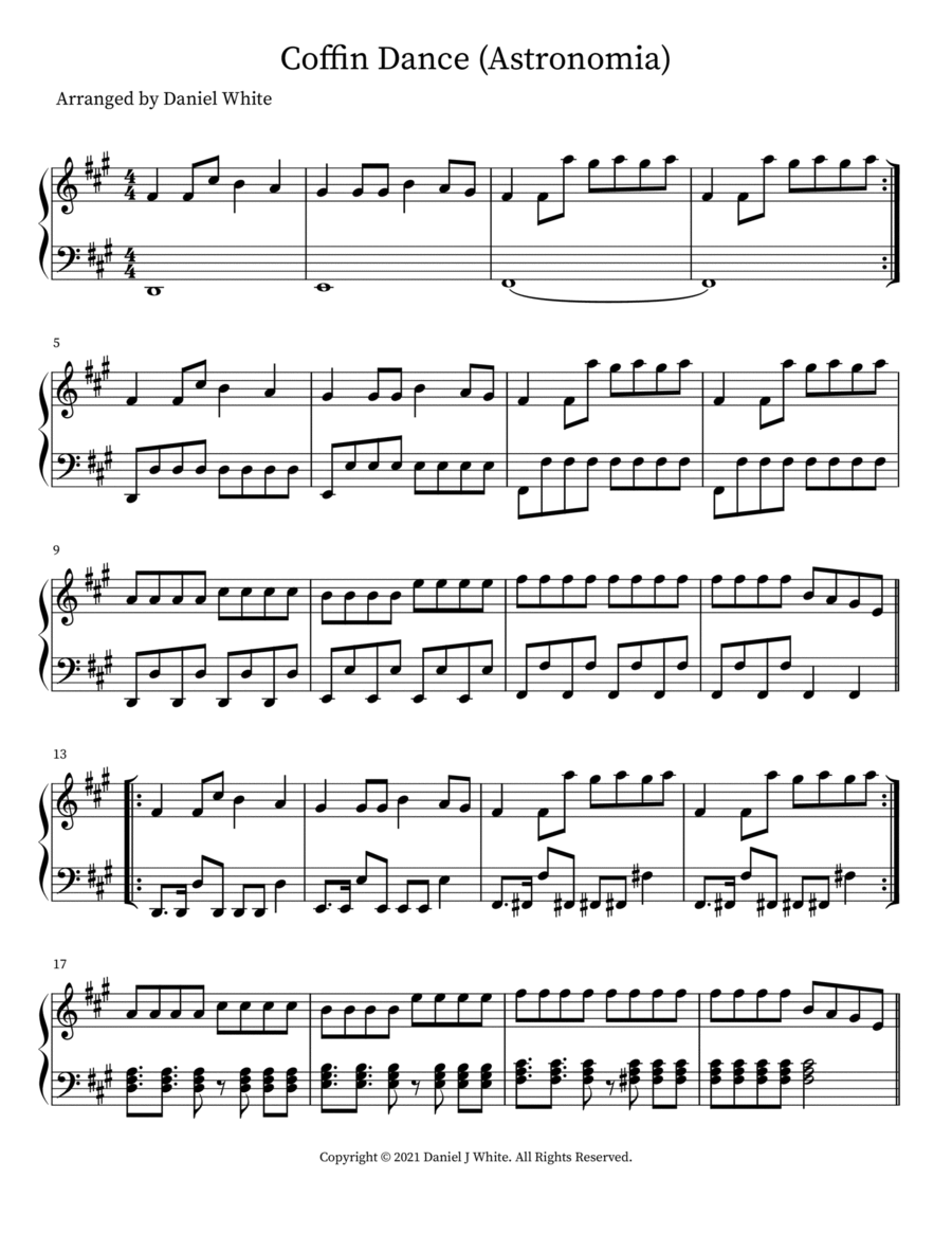 Coffin dance sales simple piano