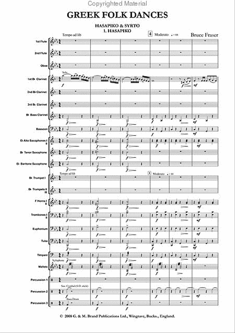 Greek Folk Dances Concert Band scores gallery preview page 2