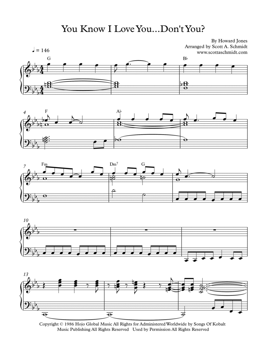 You Know I Love You Don't You Piano Solo scores gallery preview page 1