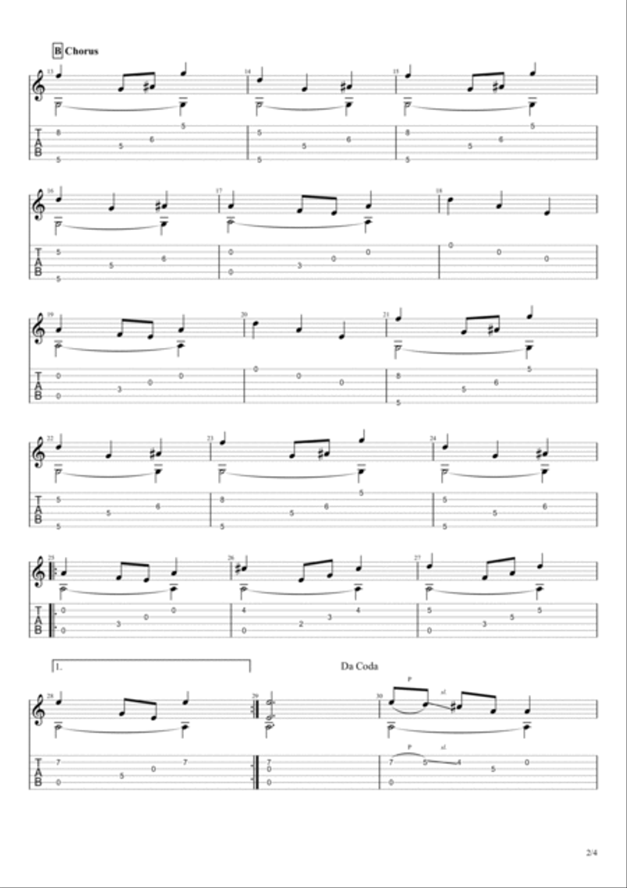 Ritual of a dual wedding dance Guitar Tablature scores gallery preview page 2