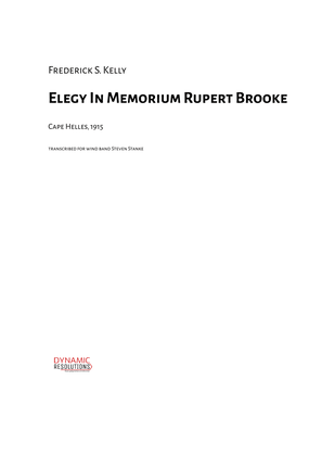 Book cover for Elegy In Memorium Rupert Brooke - Wind Band
