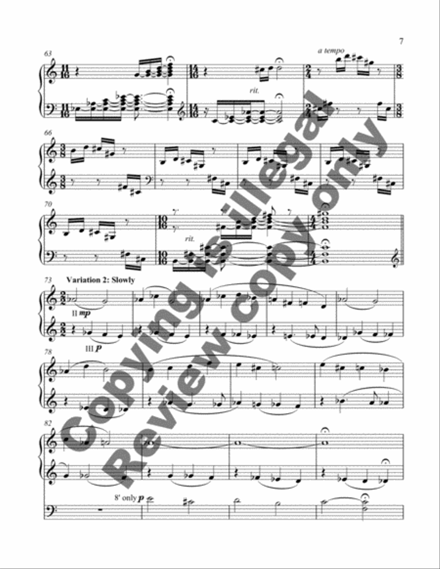 Variants in Memoriam John Cook Organ scores gallery preview page 10