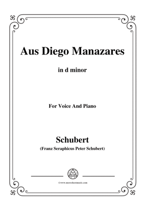 Schubert-Aus Diego Manazares,D.458,in d minor,for Voice&Piano