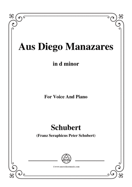Schubert-Aus Diego Manazares,D.458,in d minor,for Voice&Piano image number null