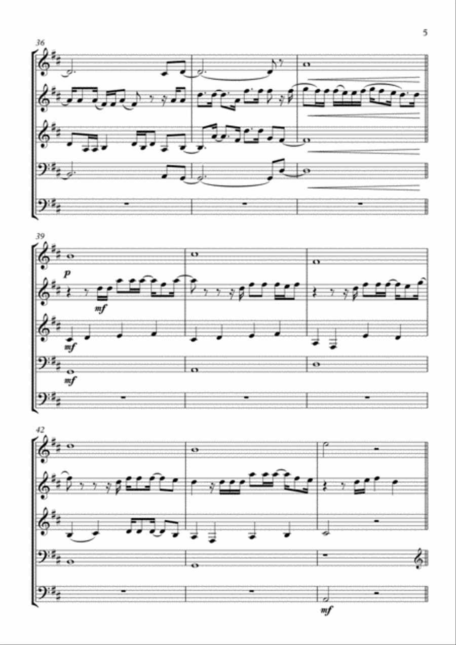 Kiss Me Kiss Me Woodwind Quintet scores gallery preview page 5