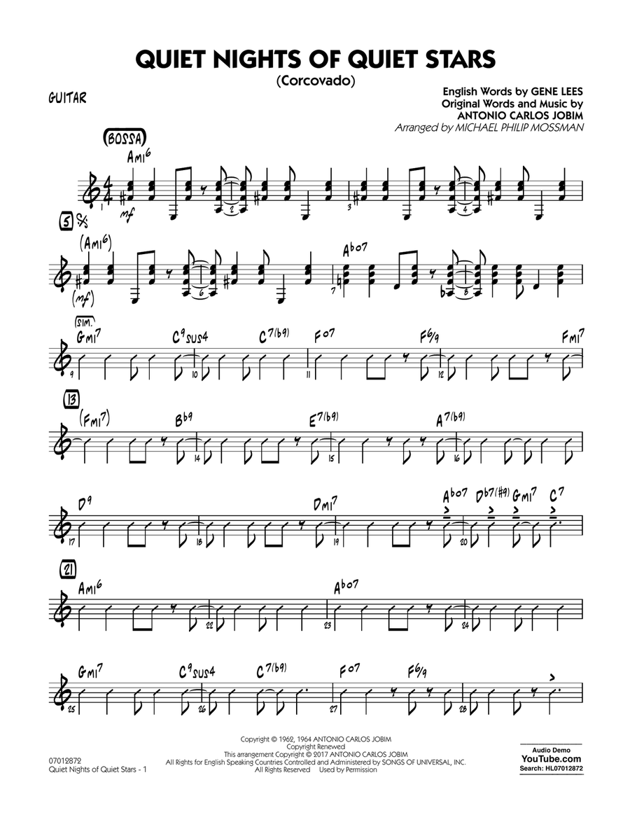Quiet Nights of Quiet Stars (Corcovado) - Guitar Jazz Ensemble scores gallery preview page 1