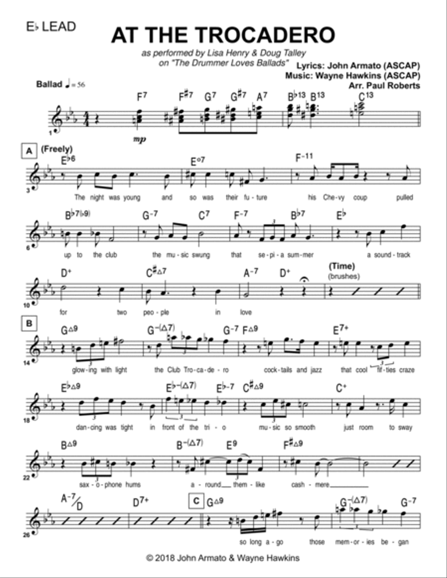 At the Trocadero Jazz Ensemble scores gallery preview page 5