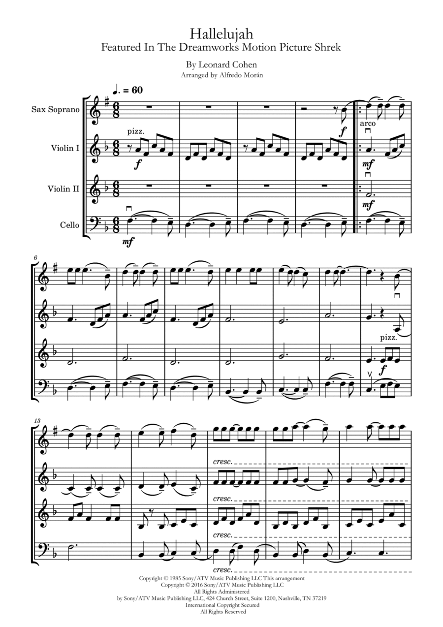 Hallelujah Small Ensemble scores gallery preview page 1