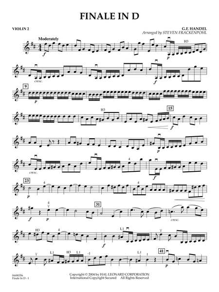 Finale In D (arr. Steven Frackenpohl) - Violin 2