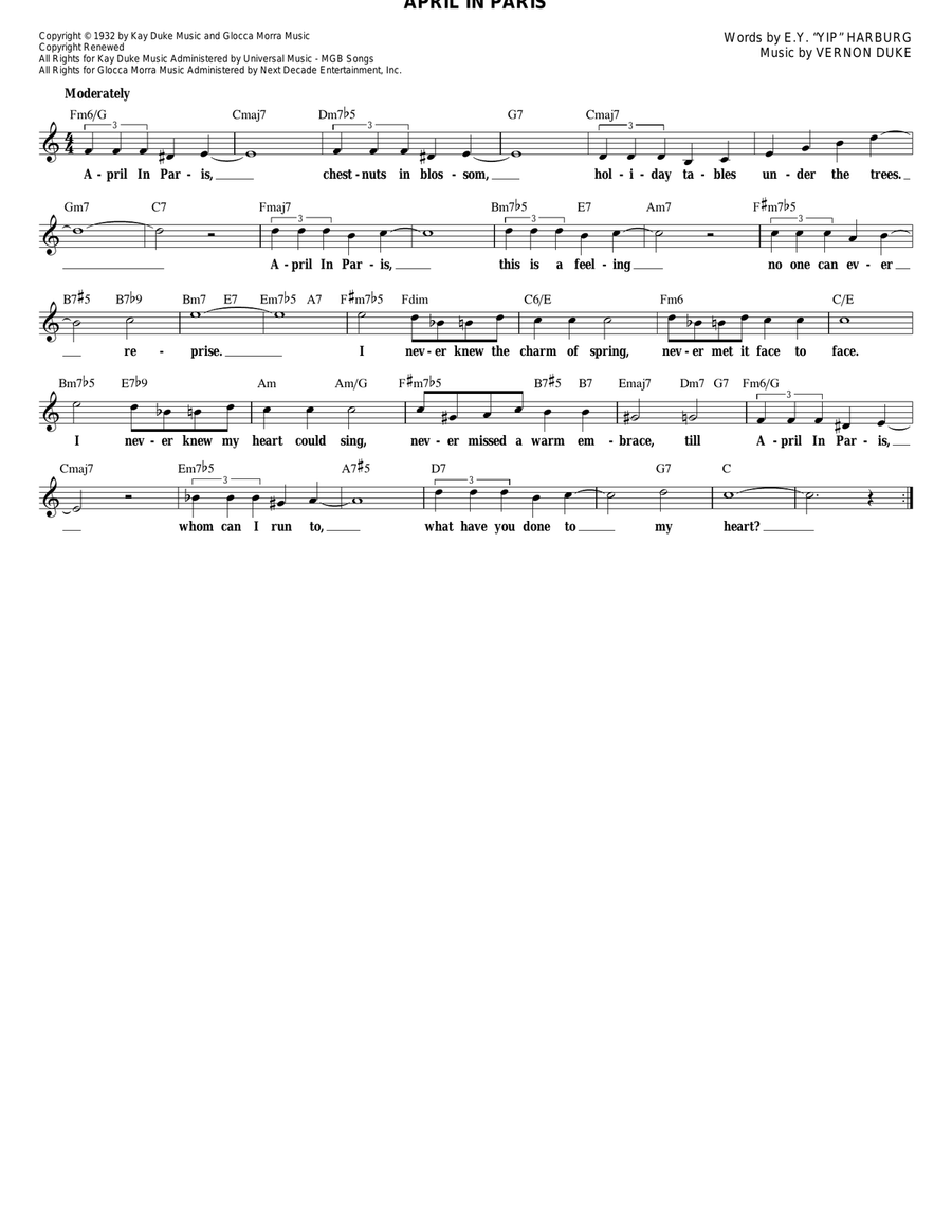 April In Paris April In Paris Electric Guitar scores gallery preview page 1