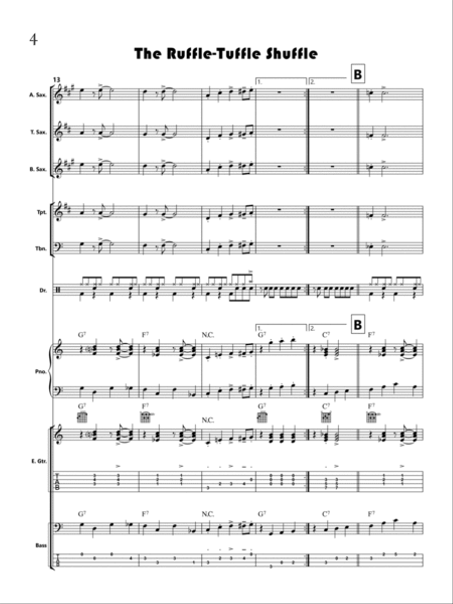 The Ruffle-Tuffle Shuffle Score - Score Only Jazz Ensemble scores gallery preview page 6