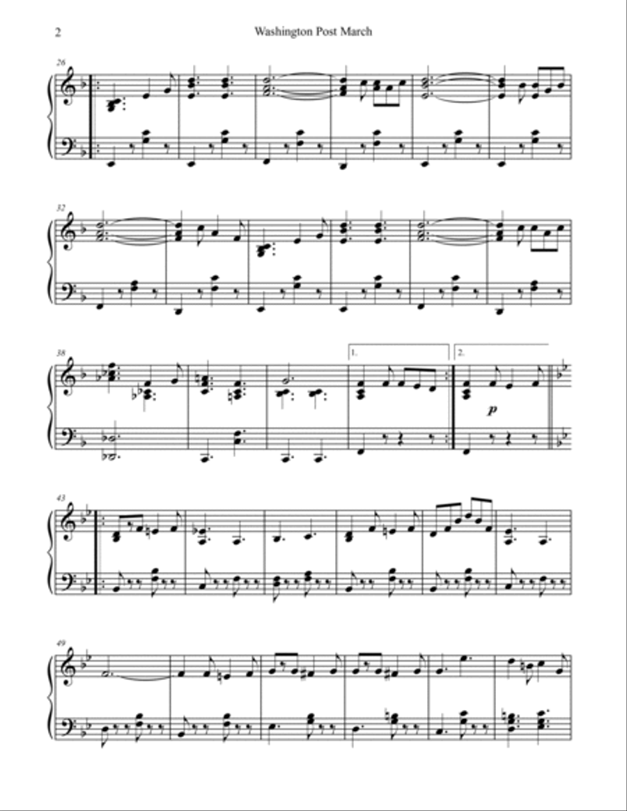 Washington Post March Washington Post March Piano Solo scores gallery preview page 2