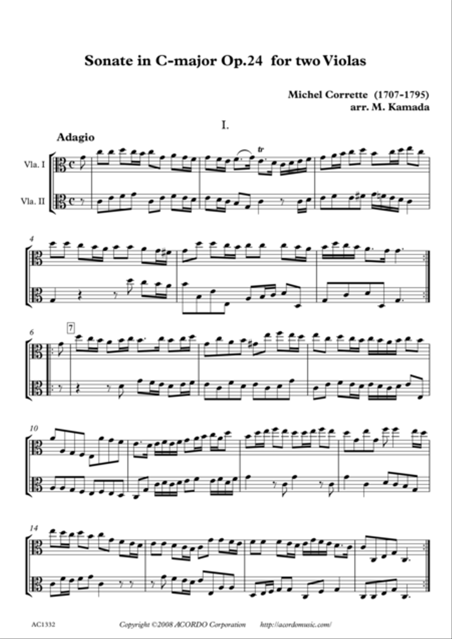Sonate in C-major Op.24 for two Violas Viola Solo scores gallery preview page 1