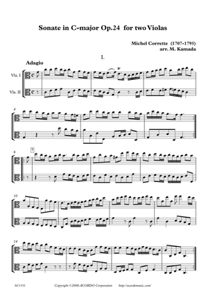 Book cover for Sonate in C-major Op.24 for two Violas