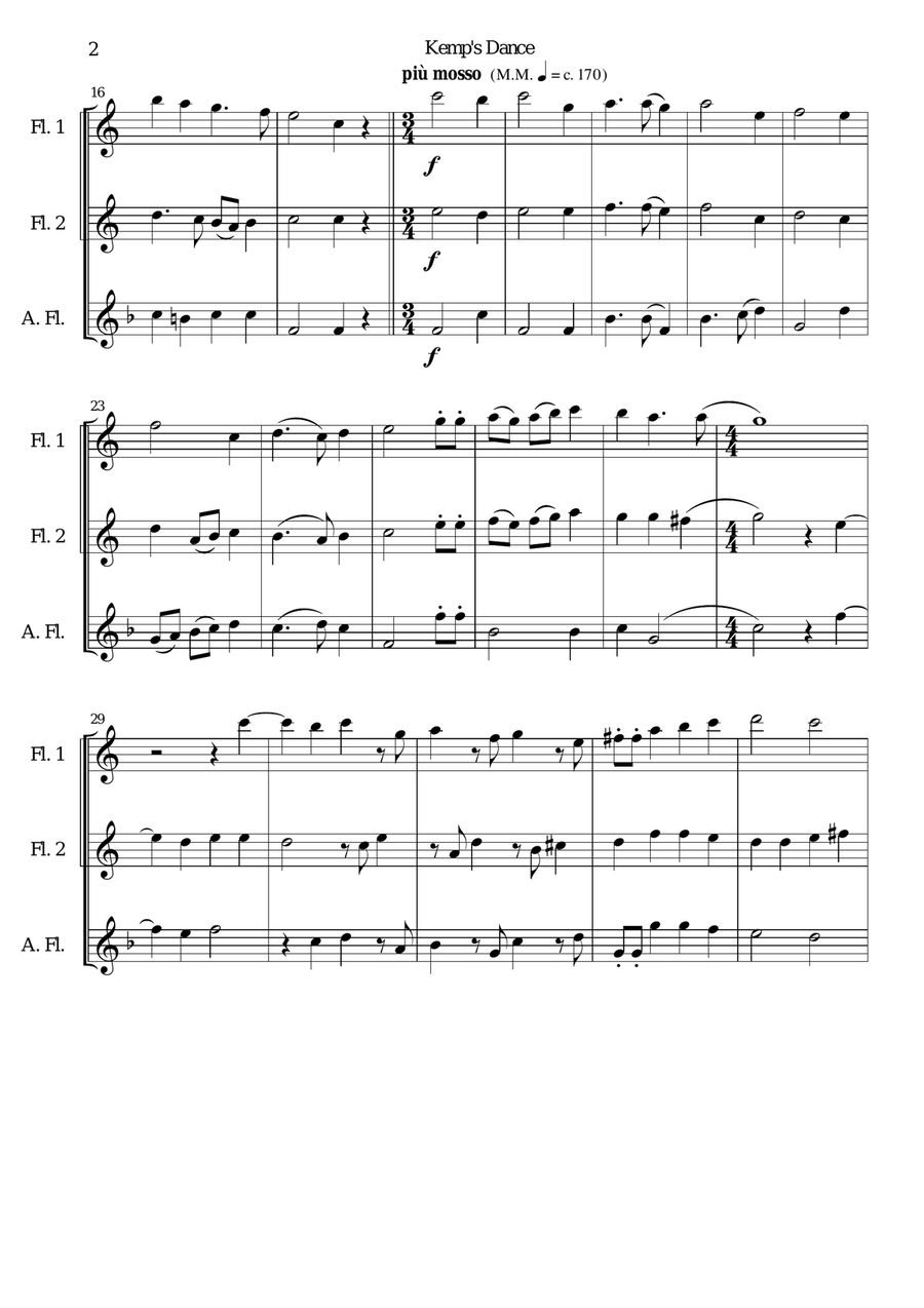 Kemp's Dance (Since Robin Hood) for flute trio Flute Trio scores gallery preview page 2