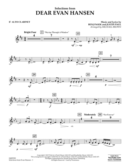 Selections from Dear Evan Hansen - Eb Alto Clarinet