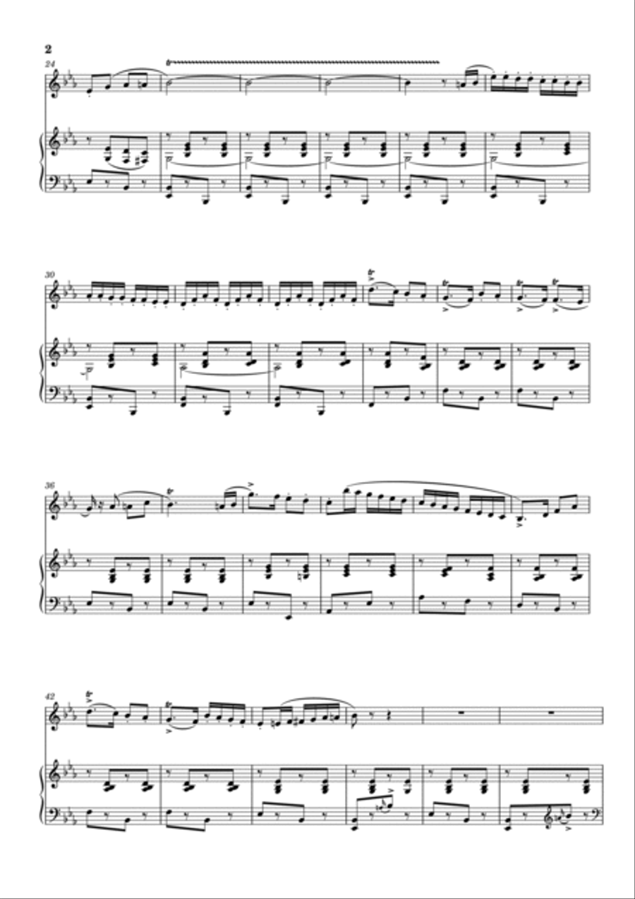 Hora Staccato arranged for Trumpet and Piano B-Flat Trumpet scores gallery preview page 2