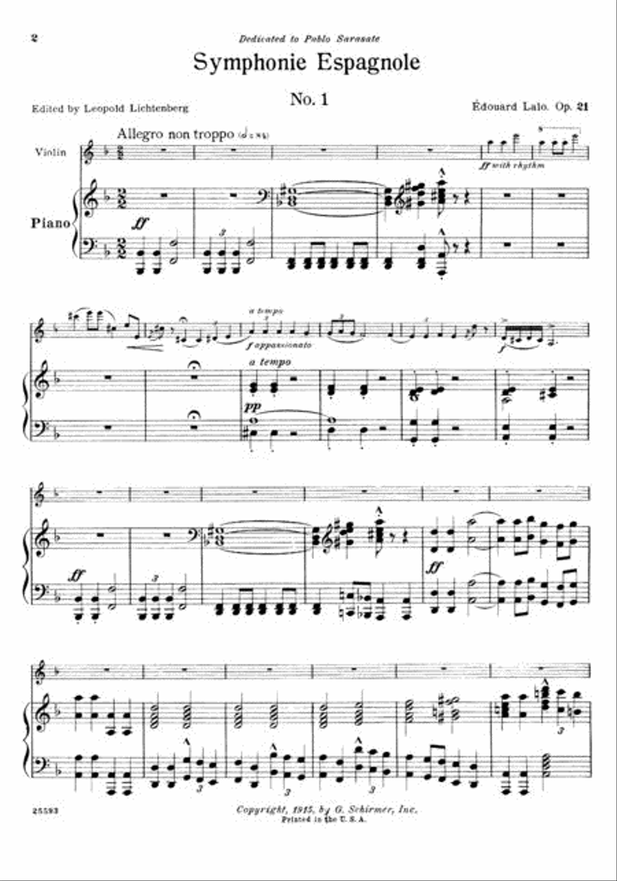 Symphonie Espagnole, Op. 21 Violin Solo scores gallery preview page 3