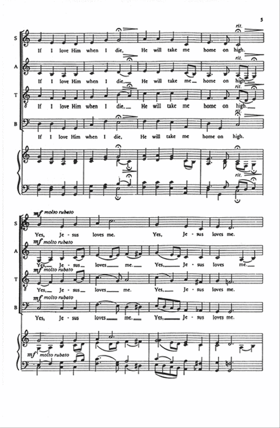 Jesus Loves Me 4-Part scores gallery preview page 4