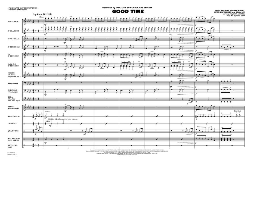 Good Time - Conductor Score (Full Score) Marching Band scores gallery preview page 2