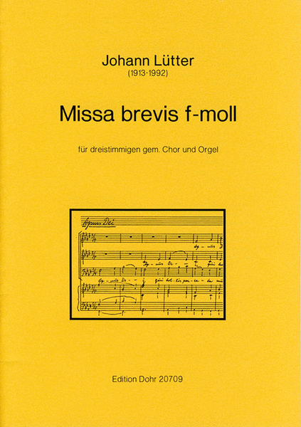 Missa brevis in f für dreistimmigen gemischten Chor und Orgel
